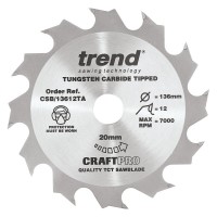 Trend CSB/13612TA Craft Saw Blade 136 X 12T X 20 THIN £20.78